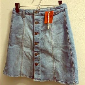 Button Denim Skirt
